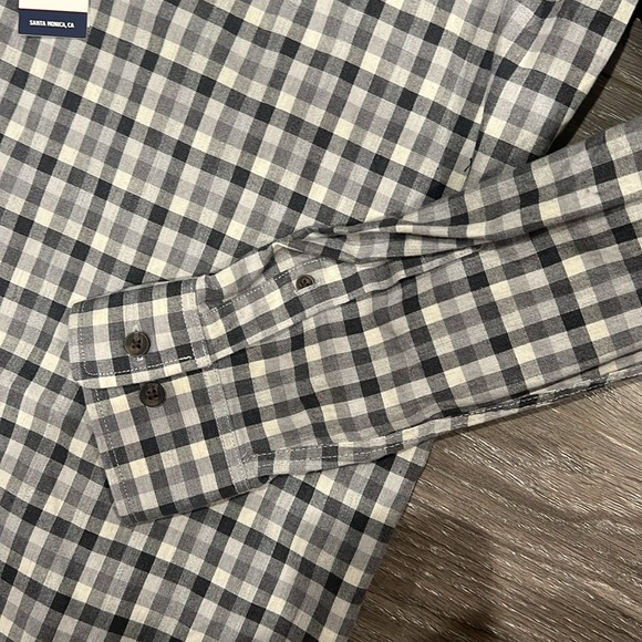 johnnie-O Grey and White Plaid Casual Shirt - Picture 5 of 6